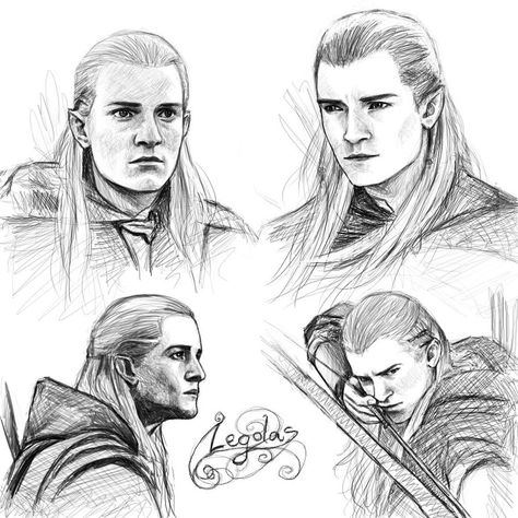 Lord Of The Rings Trilogy, Legolas And Thranduil, Hobbit Art, Tolkien Elves, Middle Earth Art, Fandom Drawing, Lotr Art, Tolkien Art, Orlando Bloom