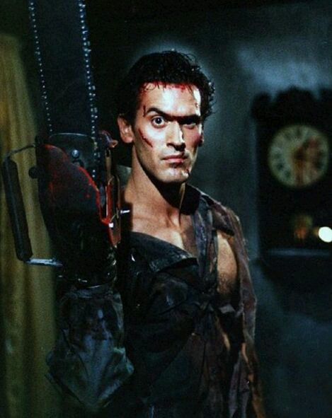 Ash Williams, Bruce Campbell, Evil Dead, Chainsaw, Ash, Wall