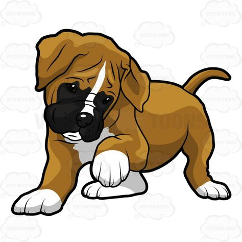 Boxer Puppy Boxer Puppy Drawing, Boxer Drawing, Boxer Illustration, Boxer Art, Boxer Dogs Facts, Cute Boxer Puppies, Boxer Dog Breed, Piano Cakes, Puppy Clipart