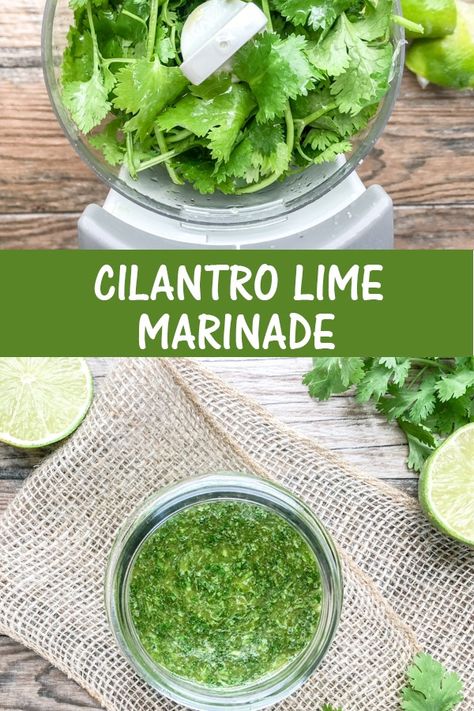 This 4 Ingredient Cilantro Lime Marinade is the perfect marinade for chicken, fish, beef or seafood.  It requires ONLY 4 simple ingredients! | cookingwithbliss.com #marinade #marinadeforchicken #marinadeforbeef #whole30recipes #glutenfree via @cookingwithblis Cilantro Sauce Recipe, Cilantro Lime Chicken Marinade, Lime Chicken Breast, Cilantro Lime Marinade, Cilantro Garlic Sauce, Lime Marinade, Fish Marinade, Drying Cilantro, Beef Marinade