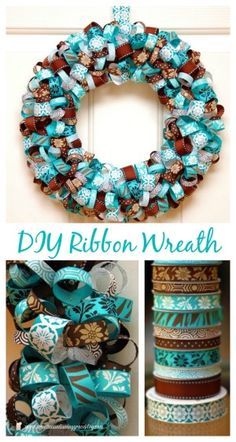 Ribbon Wreath Tutorial, Ribbon Wreath Diy, Easy Fall Wreaths, Deco Table Noel, Easy Diy Wreaths, Fabric Wreath, Diy Fall Wreath, Ribbon Wreath, Wreath Tutorial