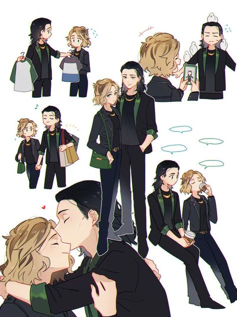 Loki And Sylvie Wallpaper, Loki And Sylvie, Superfamily Avengers, Marvel Couples, Loki Art, Lady Loki, Loki Fanart, Avengers Comics, Marvel Fan Art