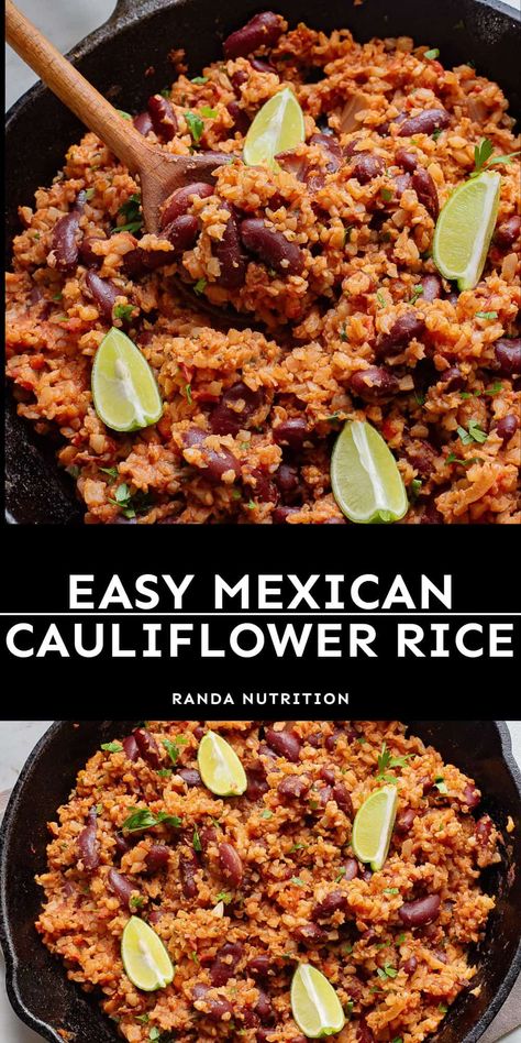 Easy Mexican Cauliflower Rice Recipe (15 Minutes) 3 Spanish Cauliflower Rice Recipes, Spanish Style Cauliflower Rice, Puerto Rican Cauliflower Rice, Cauliflower Mexican Rice, Spanish Cauliflower Rice, Mexican Grilled Chicken, Mexican Cauliflower Rice, Mexican Cauliflower, Cauliflower Rice Recipe