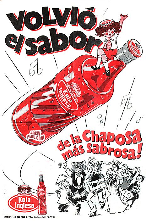 "Volvió el sabor" (Kola Inglesa, 1977) | Arkivperu Vintage Advertisements, Pretty Quotes, Coca Cola, Peru, Retro Vintage, Graphic Design, Collage, Pins, Design