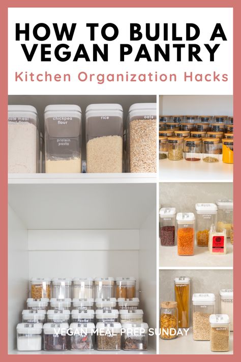 No Pantry, Vegan Pantry Staples, Meal Prep Sunday, Kitchen Organization Hacks, Healthy Pantry, Protein In Beans, Vegan Pantry, Pea Protein Powder, Vegan Cinnamon Rolls