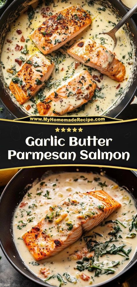 This Garlic Butter Parmesan Salmon is baked to perfection with a buttery garlic parmesan crust, creating a rich and flavorful dish.  2 salmon fillets 2 tbsp butter ¼ cup grated parmesan Flaky, buttery, and topped with a crispy parmesan crust this easy salmon recipe is perfect for busy weeknights Oven Cooked Salmon, Garlic Parmesan Salmon, Salmon Recipes Oven, Easy Salmon Recipe, Parmesan Salmon, Garlic Butter Salmon, Parmesan Cream Sauce, Easy Salmon Recipes, Crusted Salmon