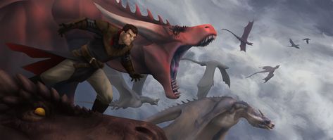 Bird Attacking, Skyrim Creatures, Asoiaf Dragons, Artstation Dragon, Hotd Dragons, Dragon Bird, Medieval Aesthetic, Dragon Artwork Fantasy, Dragon Illustration