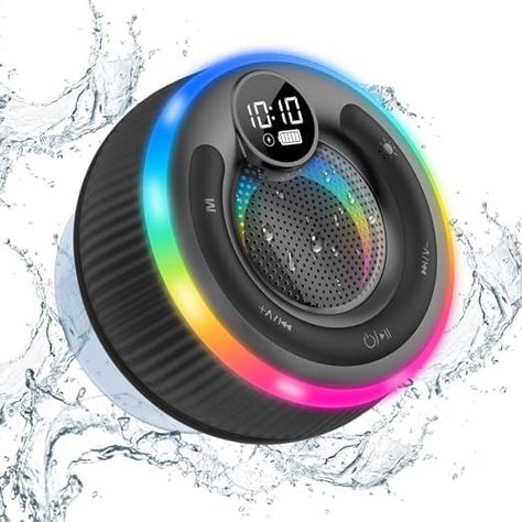 POMUIC Bluetooth Shower Speaker, Portable Bluetooth Speaker with Suction Cup, IPX7 Waterproof Speakers Wireless Bluetooth 5.3 with RGB Lights, Built-in Mic, HD Surround Sound for Shower, Outdoor,Party Check more at https://uk.productsoffer.in/pomuic-bluetooth-shower-speaker-portable-bluetooth-speaker-with-suction-cup-ipx7-waterproof-speakers-wireless-bluetooth-5-3-with-rgb-lights-built-in-mic-hd-surround-sound-for-shower-outdoorparty/ Shower Outdoor, Bathroom Ambiance, Shower Speaker, Passive Radiator, Rgb Lights, Small Speakers, Wireless Speakers Portable, Waterproof Speaker, Wireless Speaker