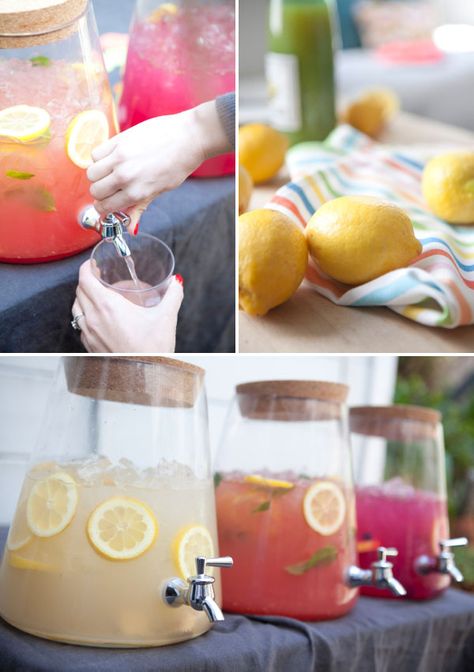 Watermelon Mint Lemonade, Infused Lemonade, Blueberry Lavender, Flavored Lemonade, Lemonade Bar, Ginger Lemonade, Lavender Recipes, Mint Lemonade, Cocktail Ideas