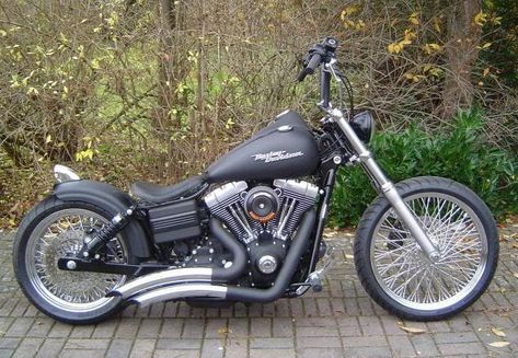 chopcult - DYNA Pics **No Club Style** Dyna Bobber, Brat Bobber, Harley Street Bob, 883 Sportster, Custom Motorcycles Bobber, Biker Stuff, Harley Davidson Museum, Wide Glide, Dyna Low Rider