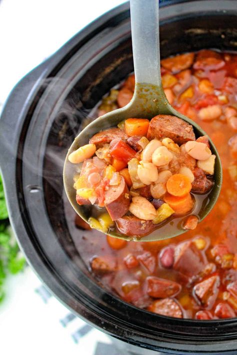 How to make 15 bean soup Crock pot. An easy hearty meal we love. Add ham or Kielbasa sausage if you like and/or Cajun seasonings for a spicy kick Bean Soup In Crockpot, 15 Bean Soup Crock Pot, Soup In Crockpot, Cajun Seasonings, Instant Pot Beans Recipe, Sausage Crockpot, Beef Recipe Instant Pot, 15 Bean Soup, Instant Pot Pasta Recipe