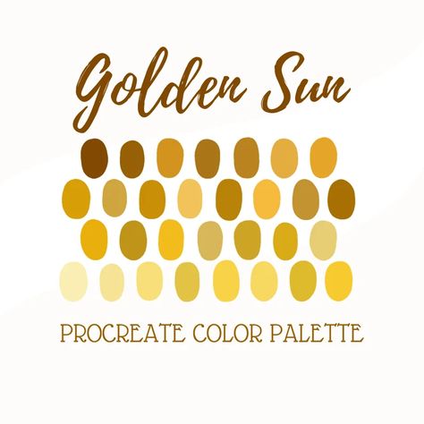 Sun Color Palette, Procreate Color Palette, Romantic Picnics, Golden Sun, Color Palette Design, Bathroom Inspo, Brush Kit, Downloads Folder, Color Inspo