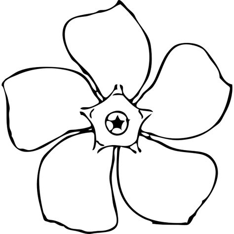 Periwinkle drawing vector image | Free SVG Periwinkle Flower, Simple Flower Drawing, Pretty Flowers Pictures, Periwinkle Flowers, Pencil Drawings Of Flowers, Flower Line Drawings, Flower Drawing Tutorials, Drawing Template, Flowers Drawing