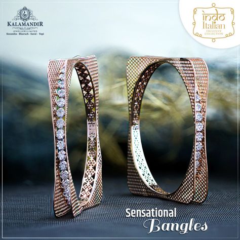 Diamond Bangles Designer Latest, Bengals Design, Elegant Bangles, Modern Diamond Jewelry, Ladies Bangles, Diamond Bangles, Diamond Bracelet Design, Diamond Jewelry Set, Bangles Gold