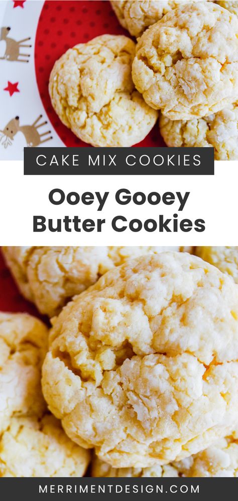 Oey Goey Butter Christmas Cookie, Poet Gooey Christmas Cookies, Ooey Gooey Butter Cookies Box Cake, Ooy Gooy Butter Cookies, Christmas Ooey Gooey Butter Cookies, Cake Mix Gooey Butter Cookies, Gooey Butter Cookies Recipe, Gluten Free Yellow Cake Mix, Cookie Recipes Gooey