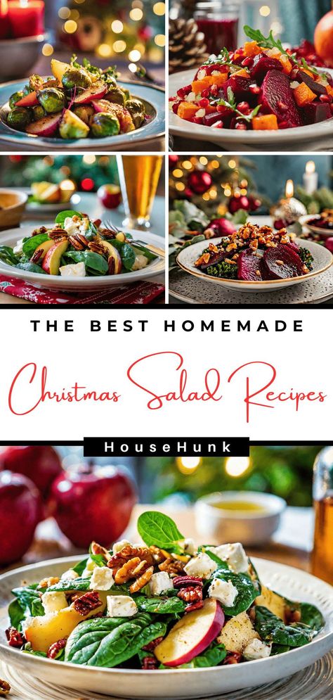 Elevate your holiday table with these 12 delightful Christmas salad recipes! From classic bacon broccoli to festive fig pomegranate, each dish promises a symphony of flavors. Perfect for festive feasts and joyful gatherings. #ChristmasSalads #HolidayRecipes Christmas Lunch Salad Ideas, Festive Christmas Salad, Christmas Salads Recipes Holidays, Christmas Salad Ideas, Salads For Christmas, Xmas Salads, Christmas Eve Salad, Festive Salad, Joyful Gatherings