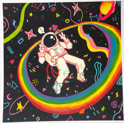 Space Posca Art, Astronaut Oc Art, Posca Pens Graffiti, Aesthetic Space Drawings, Space Pop Art, Space Galaxy Art, Space Graffiti, Posca Pen Art, Posca Painting