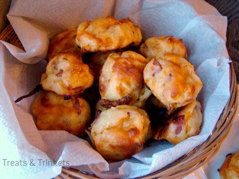 Ham Puffs, Ham And Cheese Puffs, Cheese Puffs Recipe, Pork Bacon, Cheese Puffs, Puff Recipe, Ham Cheese, Finger Food Appetizers, Recipes To Try