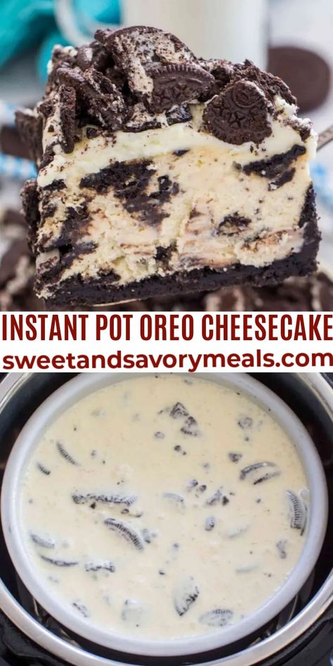 Instant Pot Oreo Cheesecake, Instapot Recipes Dessert, Insta Pot Cheesecake Recipes Easy, Instant Pot Cheesecake Recipes, Cheesecake Instant Pot, Instant Pot Dessert Recipes, Pressure Cooker Cheesecake, Instant Pot Desserts, Sugar Cookie Cheesecake