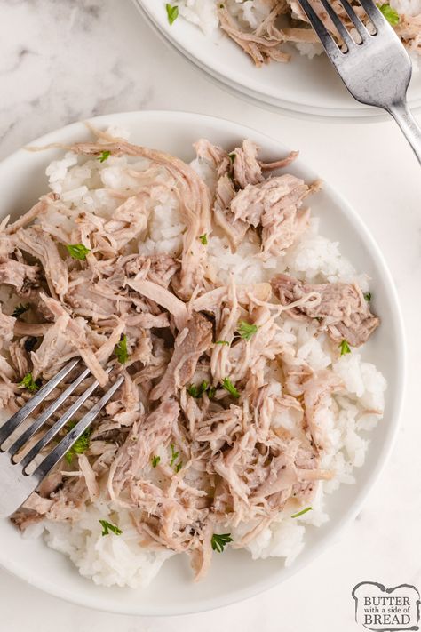 CROCKPOT HAWAIIAN KALUA PORK - Butter with a Side of Bread Kalua Pork Crockpot, Hawaiian Kalua Pork, Crockpot Ham And Beans, Bacon Rolls, Homemade Cream Corn, Boneless Pork Roast, Hawaiian Chicken Recipes, Kalua Pork, Hawaiian Dishes