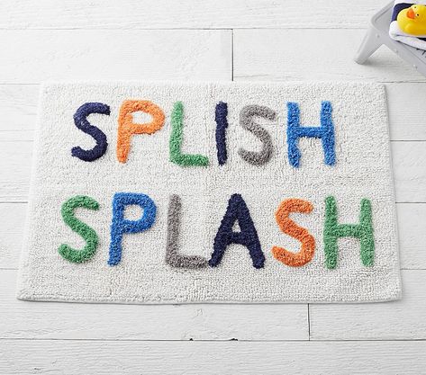 Splish Splash Kids Bath Mat | Pottery Barn Kids Latex Allergy, Crib Bumper, Backgrounds Wallpapers, Splish Splash, Kids Bath, Kids Bathroom, Free Interior Design, Nursery Bedding, Kids' Bathroom