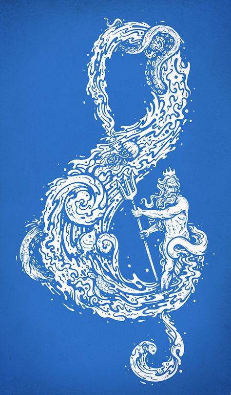 Girl Power Tattoo, Power Tattoo, Fu Dog, Ocean Sounds, Mermaids And Mermen, On A Boat, Ocean Print, Ocean Art, Art Block