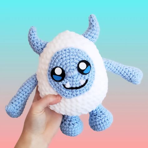 Made another cryptid for my next show later this month - I love how he turned out! Gonna make a purple variant of him 💖 🏷️ #crochet #crocheted #crochetersofinstagram #yeti #cryptid #amigurumi #amigurumis #kawaii #amigurumilove #smallartist Cryptid Amigurumi, Yeti Amigurumi, Yeti Cryptid, Yeti Crochet, Crochet Things, Crochet Patterns Amigurumi, Feeling Happy, Amigurumi Pattern, Crochet Amigurumi