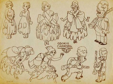 sillysymphonys:   Silly Symphony - The Cookie... Cookie Carnival Silly Symphony, Queen Guard, Cookie Carnival, Silly Symphonies, Silly Symphony, 1930s Cartoons, Cartoon Style Drawing, Character Model Sheet, Disney Concept Art