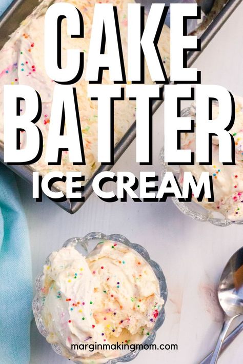 Cake Batter Ice Cream Recipe, Cold Stone Cakes, Homemade Cake Batter, Cake Batter Ice Cream, Churn Ice Cream, Cold Stone, Making Homemade Ice Cream, Impressive Desserts, Pistachio Ice Cream