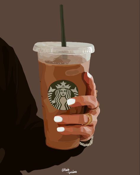 Starbucks Wallpaper, Starbucks Art, Digital Art Procreate, Coffee Artwork, Iphone Wallpaper Cat, Art Alevel, Art Procreate, Cute Tumblr Wallpaper, Coffee Stickers