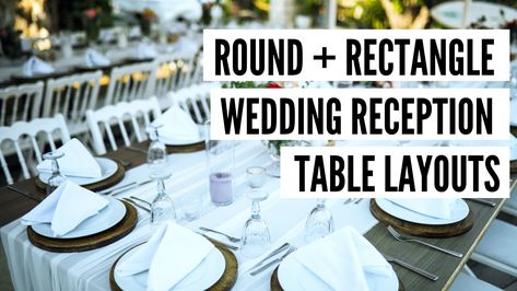 Yes, you can mix round and rectangle tables for your wedding reception. Check out these beautiful layouts Reception Table Layout, Wedding Reception Tables Layout, Reception Layout, Tables Wedding, Rectangle Tables, Table Layout, Rounded Rectangle, Wedding Reception Tables, Outdoor Wedding Decorations