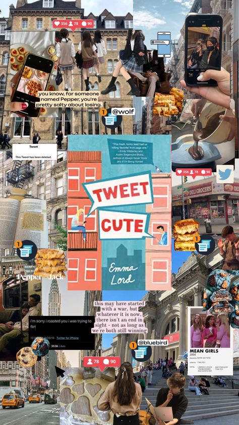 Tweet Cute Book, Tweet Cute, College Romance Books, Cute Tweets, Romcom Books, Good Romance Books, Book Wallpaper, Summer Books, Recommended Books To Read