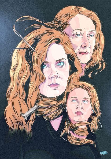 Sharp Objects . #sharpobjects #heridasabiertas #illustration #ilustracion #artedigital #digitalart #hair #fanart #tvseries #amyadams #elizascanlen #patriciaclarkson #gillianflynn Sharp Objects Wallpaper, Sharp Objects Aesthetic Book, Sharp Objects Poster, Sharp Objects Book, Camille Preaker, Gillian Flynn, Book Fanart, Film Poster Design, Movie Posters Design