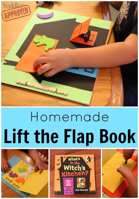 Toddler Approved!: Homemade Lift the Flap Book {Nick Sharratt Virtual Book Club Blog Hop} Lift The Flap Book Diy, Homemade Books, Halloween Preschool, Up Book, Toddler Fun, Theme Halloween, Quiet Book, Book Making, Toddler Crafts