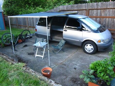 Minivan Hacks, Previa Camper, Caravan Restoration, Happy Valley Oregon, Van Conversion Layout, Toyota Camper, Car Camping Essentials, Van Project, Minivan Camper Conversion