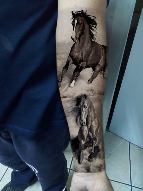 Native American Horse Tattoo, Horse Tattoo Ideas, Horse Tattoo Design, Cowgirl Tattoos, Cowboy Tattoos, Needle Tattoo, Native American Horses, Single Needle Tattoo, Horse Tattoo