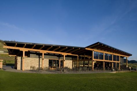 Club House Design, Golf Course Clubhouse, Kamloops British Columbia, Sports Facility, Clubhouse Design, Golf Clubhouse, Butterfly Roof, Kamloops Bc, Course Ideas