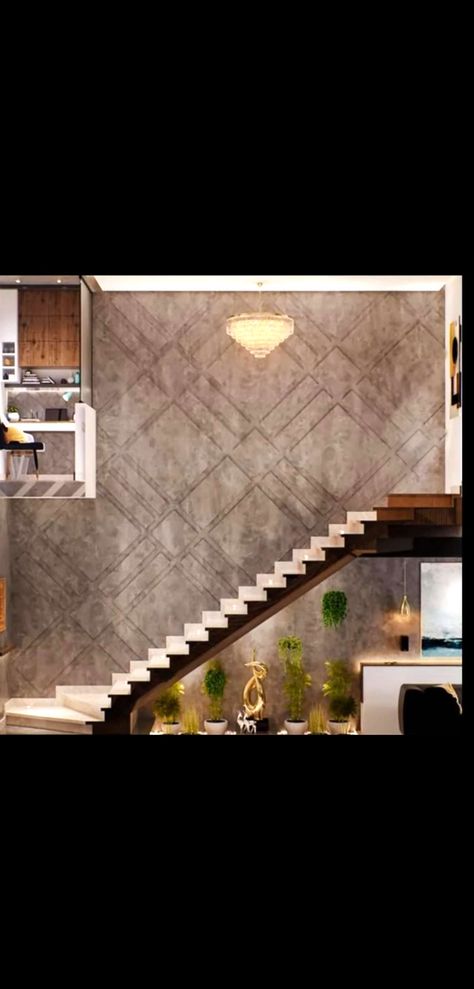 Furniture, Living, Lighting, Staircase, Wall Designs by Interior Designer Aryas Interio Infra Services, Gautam Buddh Nagar | Kolo Staircase Wall Designs, Stairs Wall Design Modern, Staircase Wall Design Modern, Stairs Wall Design, Lighting Staircase, Staircase Wall Design, Luxury Houses Kitchen, Under Stairs Pantry, Duplex Wall