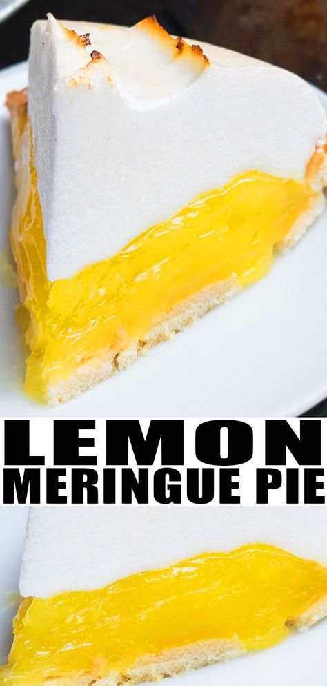 LEMON MERINGUE PIE RECIPE- Classic, old fashioned, best, quick, easy, homemade Summer lemon pie from scratch, with simple ingredients. A crispy flaky butter pie crust, topped off with lemon curd, meringue topping. From CakeWhiz.com #pie #lemon #meringue #baking #dessert #recipes Easy Lemon Meringue Pie Recipe, Flaky Butter Pie Crust, Lemon Curd Meringue, Easy Lemon Meringue Pie, Easy Lemon Meringue, Lemon Meringue Pie Easy, Best Lemon Meringue Pie, Lemon Meringue Pie Recipe, Butter Pie Crust