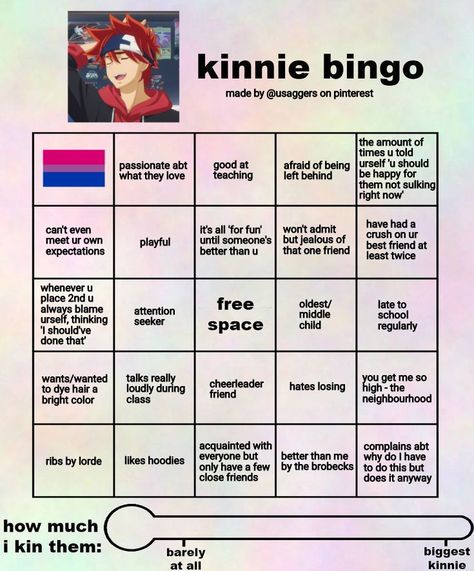 Reki Kyan Kinnie Bingo, Sk8 The Infinity Kinnie Bingo, Sk8 Kinnie Bingo, Haikyuu Kinnies Bingo, Reki Kinnie Bingo, Sally Face Kinnie Bingo, Obey Me Kinnie Bingo, Mha Kinnie Bingo, Character Bingo