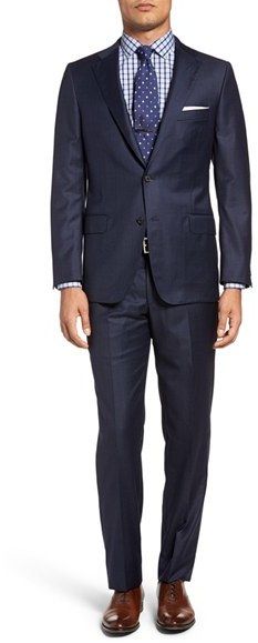 Men's Hickey Freeman Classic Fit Plaid Wool Suit Hickey Freeman Suits, Fall Attire, Lapel Jacket, Mens Clothes, Wool Suit, Business Attire, Suit Fashion, Suit And Tie, Wool Plaid