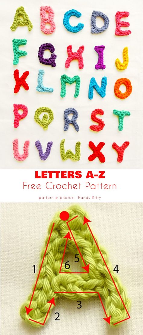 Letters A-Z Moogly Alphabet Crochet, Crochet Letters And Numbers, Crochet Uppercase Letters, How To Crochet Letters Alphabet, Crochet Letter Applique, Crochet Applique Letters Patterns Free, Crochet Names Letters Free Pattern, Amigurumi Alphabet Free Pattern, Crochet Letter Ornaments