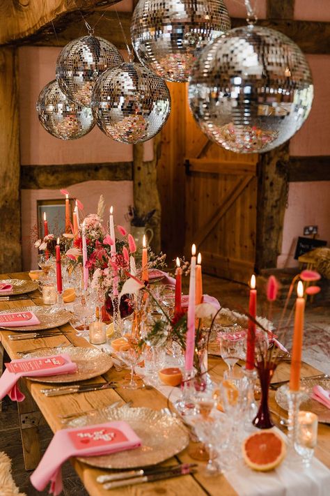 dinner party | dinner ideas home decor home decor ideas home kitchen dinner ideas for family Disco Theme, Tafel Decor, Disco Balls, Retro Wedding, Wedding Mood Board, Birthday Dinners, Wedding Mood, Disco Party, Disco Ball