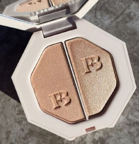 Fenty by Rihanna  Shade: Afternoon Snack / Mo' Hunny  Creamy & Long-lasting  Endless Ways To Glow  Size: 2 x 3.5 g / 2 x Best High End Makeup, Entrepreneur Kids, Makeup Things, Makeup Gallery, Best Highlighter, Makeup Samples, School Hair, Makeup Train Case, High End Makeup