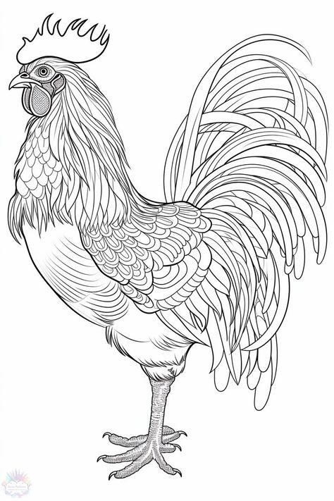 Drawing A Rooster, Rooster Tattoo Men, Rooster Coloring Pages, Chicken Sketch, Rooster Drawing, Jacksonville State University, Rooster Artwork, Rooster Images, Chicken Coloring Pages