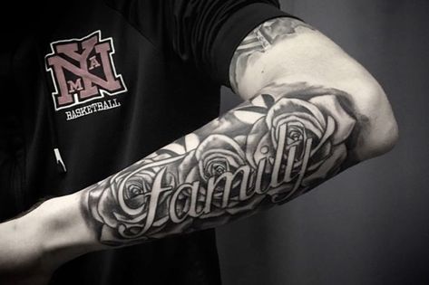 Family Sleeve Tattoo, Good Family Tattoo, Tattoos Family, Half Sleeve Tattoo Stencils, Family Tattoos For Men, Sleeve Tattoo Ideas, Family Tattoo Designs, Forearm Sleeve, Cool Arm Tattoos