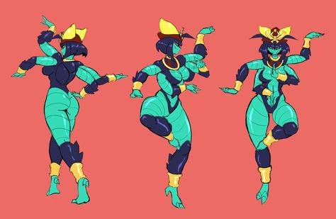 Mechapen on Twitter: "Compilation of my fav pieces of her so far. I will name her Khepera for now.… " Four Armed Character, Pieces Of Her, Monster Girl Encyclopedia, Anime Monsters, Model Sheet, Alien Art, Character Poses, Female Character Design, Drawing Reference Poses