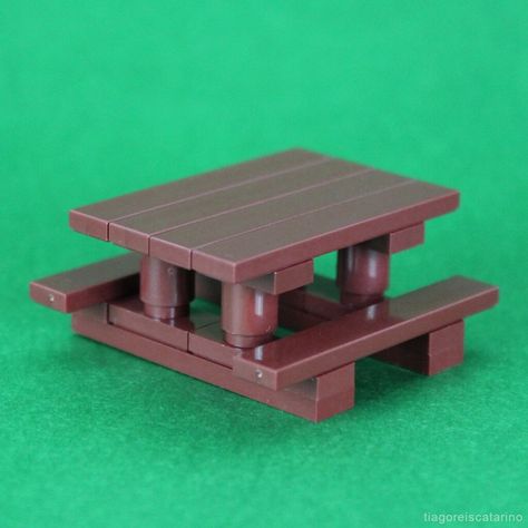 LEGO Park Table Instructions | Video building instructions h… | Flickr Lego Park Bench, Picknick Table, Lego Fallout, Lego Park, Lego Furniture, Diy Lego, Building Tips, Building Instructions, Lego Projects