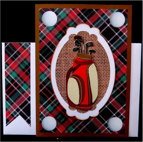 Red Golf Bag Birthday Card Golf Christmas Cards, Golf Card Game, Golf Birthday Gifts, Dubai Golf, Golf Christmas, Golf Birthday Cards, Christmas Golf, Miniature Golf Course, Birthday Card Craft