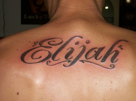 elijah away Elijah Tattoo Name, Elijah Tattoo, Elijah Name, Name Tattoo Ideas, Lucky Tattoo, Tattoo Name, Name Tattoo Designs, Article Design, Name Tattoo